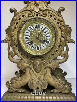IMPORTANT CARTEL HORLOGE DE 9 KG, EN BRONZE DU XIX eme SIÈCLE. PENDULE