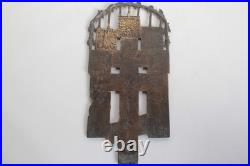 Icône Croix de crucifixion orthodoxe bronze émaillé Russie XIXe siècle (76094)