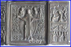 Icône triptyque bronze Saint Nicolas de Mozajsk Russie XIXe siècle (73163) Icône triptyque bronze Saint Nicolas de Mozajsk Russie XIXe siècle (73163)