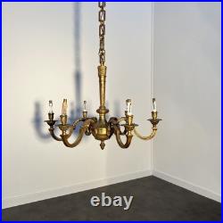 Important Lustre à six lumières en bronze doré ciselé, Empire, XIXe siècle