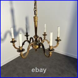 Important Lustre à six lumières en bronze doré ciselé, Empire, XIXe siècle