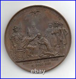 Importante Médaille en Bronze CHARLES X 1825 Sacre à REIMS par Gayrard SUP