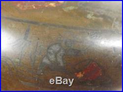 Incense Burner Bronze, Chine XIXe siècle Empereur, Chauve Souris, Bataille Signé