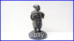 Intéressant petit personnage mandarin chinois en bronze doré XIX-XXème siècle