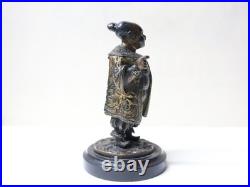 Intéressant petit personnage mandarin chinois en bronze doré XIX-XXème siècle