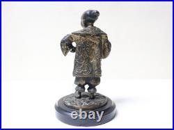 Intéressant petit personnage mandarin chinois en bronze doré XIX-XXème siècle