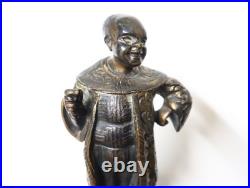 Intéressant petit personnage mandarin chinois en bronze doré XIX-XXème siècle