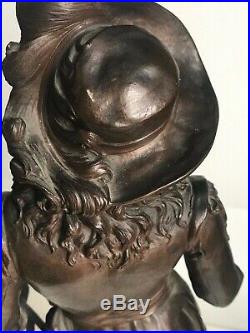 Jeune homme en bronze de Guillemin XIX la flirtation 19 e siècle romantique