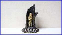 Jolie Sculpture à 2 patines bronze et or mendiante frileuse XIXe XXe siècle