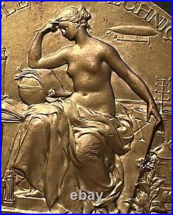 Jolie médaille bronze Art nouveau 149g Ecole Poytechnique 1892 BOURGEOIS
