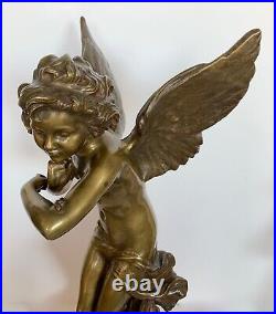 L ange et l abeille, sculpture en bronze d époque de la fin du XIX ème siècle