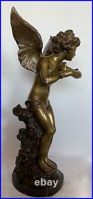 L ange et l abeille, sculpture en bronze d époque de la fin du XIX ème siècle