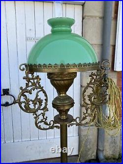 Lampadaire en bronze Et Laiton doré décor de feuillage XIX siècle