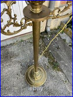 Lampadaire en bronze Et Laiton doré décor de feuillage XIX siècle