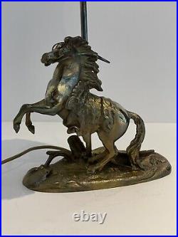 Lampe Auguste Dion Régule Style Bronze Cheval Equestre XIXe Siècle