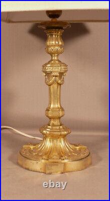 Lampe De Style Louis XVI En Bronze Doré, époque XIX ème Siècle