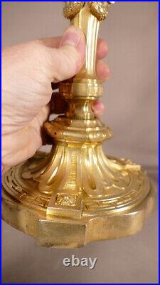 Lampe De Style Louis XVI En Bronze Doré, époque XIX ème Siècle