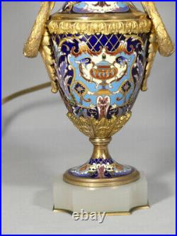 Lampe Napoléon III En Bronze Et émaux Cloisonné, époque XIX ème Siècle