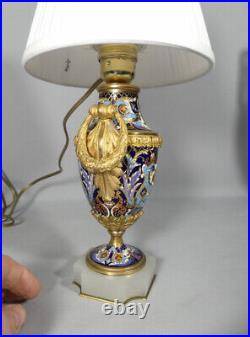 Lampe Napoléon III En Bronze Et émaux Cloisonné, époque XIX ème Siècle