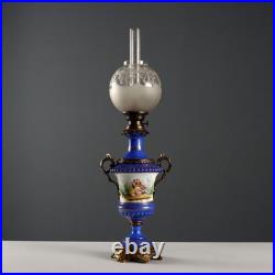 Lampe à Huile Ancienne Kosmos Brenner Bronze Europe XIXe Siècle Originale
