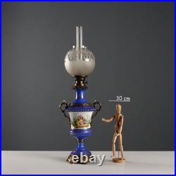 Lampe à Huile Ancienne Kosmos Brenner Bronze Europe XIXe Siècle Originale