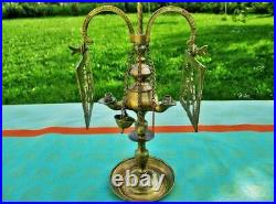 Lampe à huile ancienne Bronze florentin XIXe siècle Vintage Oil Lamp Florentine