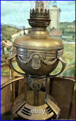 Lampe ancien à pétrole Empire XIX siècle bronze Old oil lamp Empire XIX century