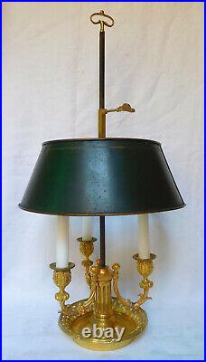 Lampe bouillotte en BRONZE DORE de style Louis XVI d'époque XIXe siècle