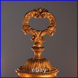 Lampe de Table Ancienne Bronze Doré Céramique du XIXe Siècle Originale
