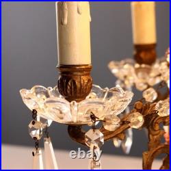 Lampe de Table Ancienne Bronze Doré Céramique du XIXe Siècle Originale