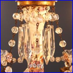 Lampe de Table Ancienne Bronze Doré Céramique du XIXe Siècle Originale