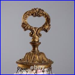 Lampe de Table Ancienne Bronze Doré Céramique du XIXe Siècle Originale