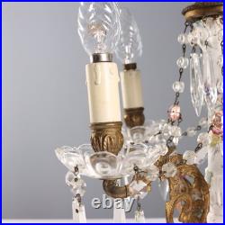 Lampe de Table Ancienne Bronze Doré Céramique du XIXe Siècle Originale