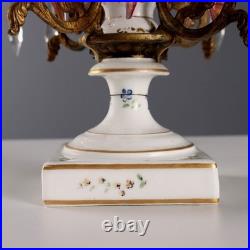 Lampe de Table Ancienne Bronze Doré Céramique du XIXe Siècle Originale