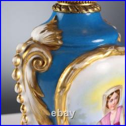 Lampes Anciennes Céramique Peinte Bronze Europe XIXe Siècle Originales