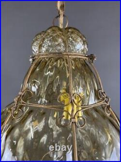 Lanterne En Bronze Et Verre De Murano, XIXe Siècle