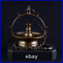 Lingam en bronze Inde du Sud fin XIXe Siècle Objet culte Shiva bouddhisme #A252