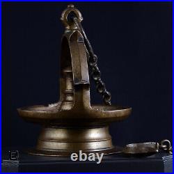 Lingam en bronze Inde du Sud fin XIXe Siècle Objet culte Shiva bouddhisme #A252