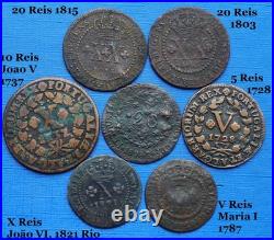 Lot 5, 10 & 20 Reis, XVIII & XIXe Siècle (Portugal & Brésil)
