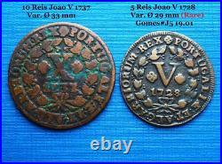 Lot 5, 10 & 20 Reis, XVIII & XIXe Siècle (Portugal & Brésil)