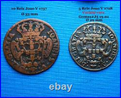 Lot 5, 10 & 20 Reis, XVIII & XIXe Siècle (Portugal & Brésil)