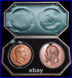 Lot De 2 Médaille Napoleon III En Bronze