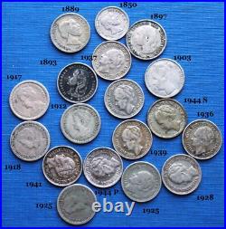 Lot Monnaies Argent & Bronze (Cents) XIXe & XXe Siècle / Pays-Bas