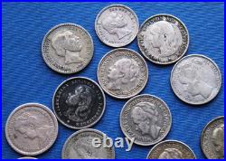 Lot Monnaies Argent & Bronze (Cents) XIXe & XXe Siècle / Pays-Bas