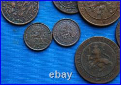 Lot Monnaies Argent & Bronze (Cents) XIXe & XXe Siècle / Pays-Bas