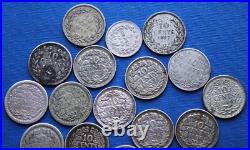 Lot Monnaies Argent & Bronze (Cents) XIXe & XXe Siècle / Pays-Bas