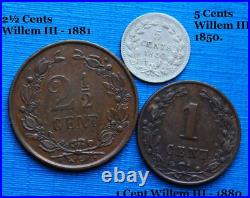 Lot Monnaies Argent & Bronze (Cents) XIXe & XXe Siècle / Pays-Bas