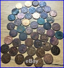 Lot de 153 pièces de monnaies françaises en bronze (XIX et XX siècle)