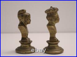 Lot de 2 Anciennes Statuettes en bronze Jean qui pleure Jean qui rit XIXe siècle
