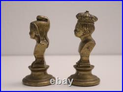 Lot de 2 Anciennes Statuettes en bronze Jean qui pleure Jean qui rit XIXe siècle